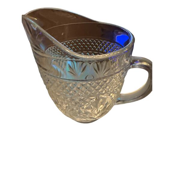 Anchor Hocking Creamer Fan Diamond Pineapple Pattern - Picture 1 of 2